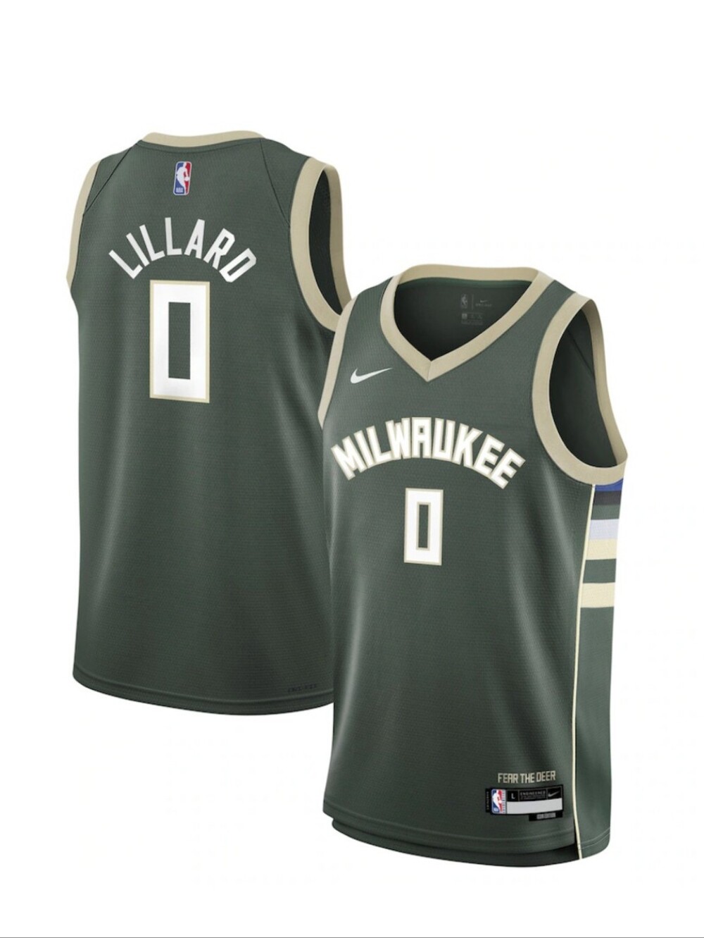 Youth Nike Damian Lillard Hunter Milwaukee Bucks Swingman Jersey - Icon Edition